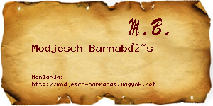 Modjesch Barnabás névjegykártya